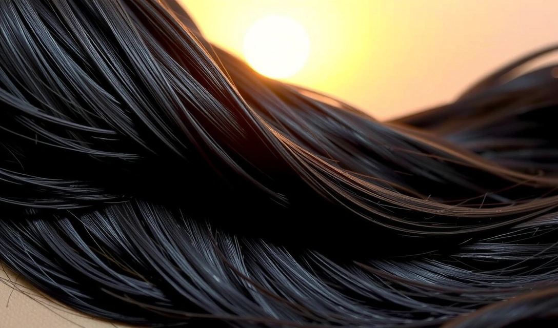 Cabello fuerte y brillante en primer plano