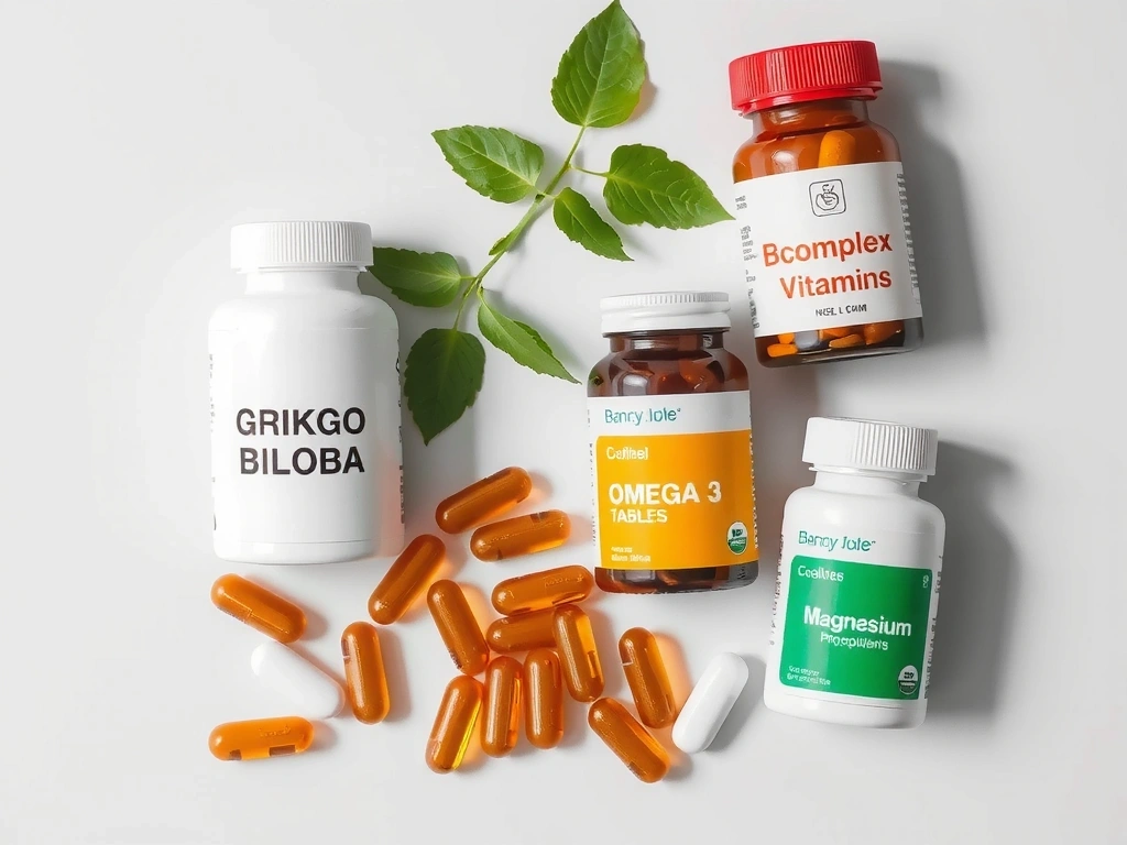 Variedad de suplementos para la concentración