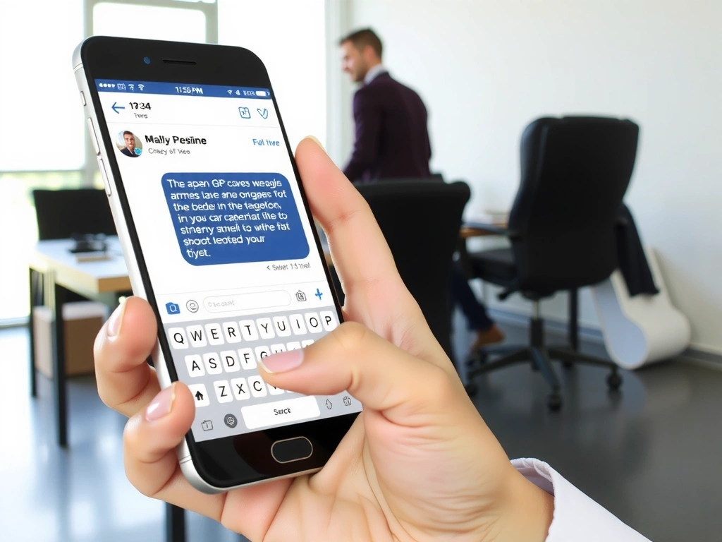 Persona escribiendo un mensaje en un teléfono móvil